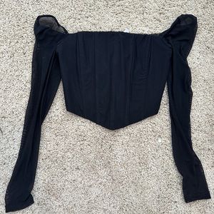 black longsleeve corset top